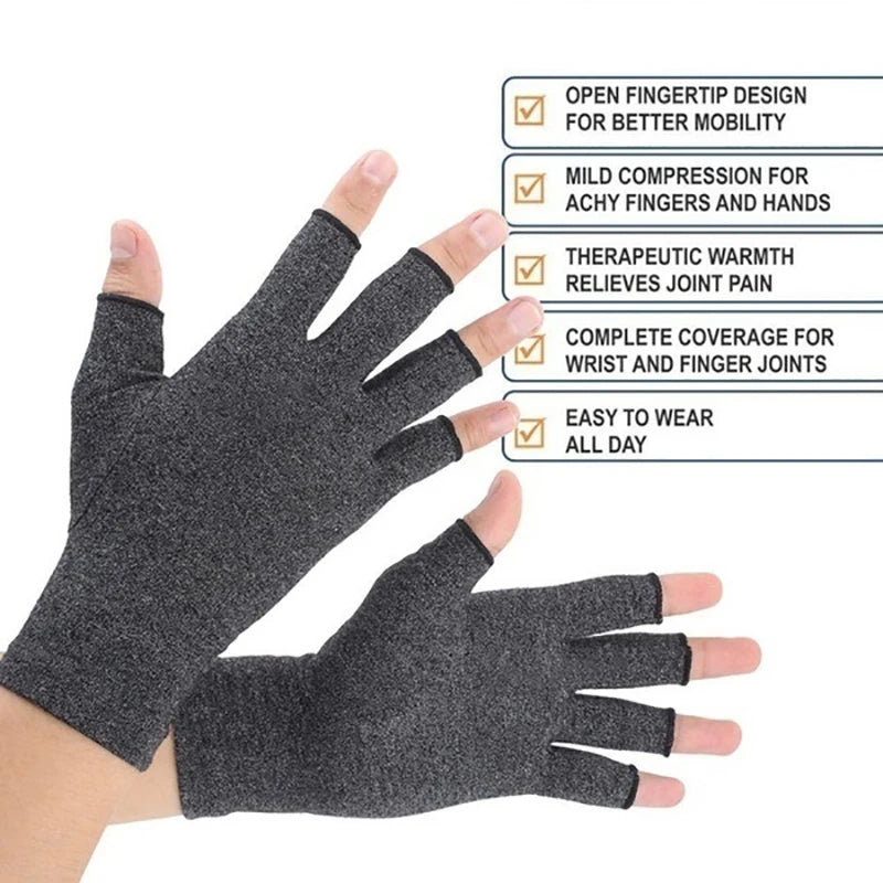 Relieve Hand Discomfort with 1pair Fingerless Compression Gloves Pi-Mart