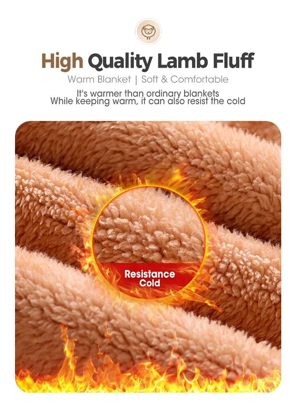 Wool Throw Blanket Keep Warm Winter Bed Blankets Double Sided Queen Duvet Cover Camping Double Bed Cover Bedspread On The Bed Pi-Mart