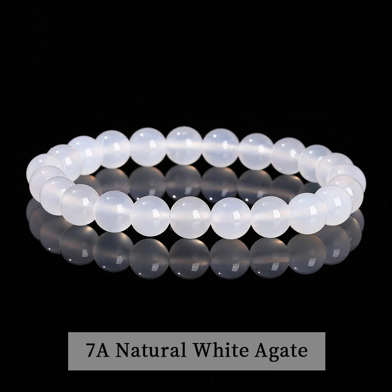JD Natural Stone Beads Bracelet Amethyst Tiger Eye Crystal Quartz Agate Gem Beads Bangles Women Men Reiki Healling Jewelry Gift Pi-Mart
