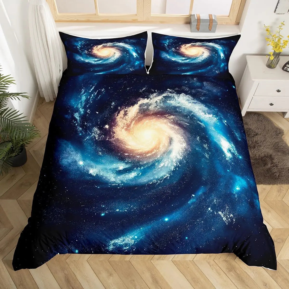 Galaxy Duvet Cover Starry Sky Bedding Set Twin Full Queen King Mysterious Outer Space Comforter Cover For Boys Girl Room Dorm Pi-Mart
