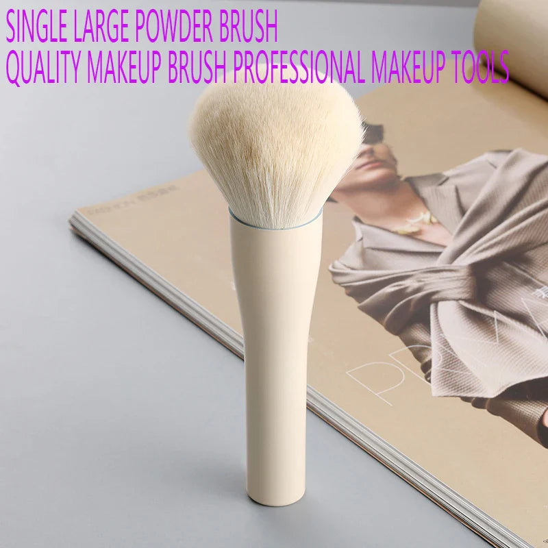 Single Large Powder Brush Professional Soft Synthetic Bristles Gentle For All Skin Types Ideal For Setting Powder Daily Makeup Tri Light Beauty