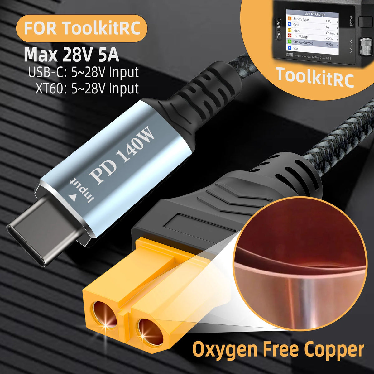 Type C to XT60 Adapter Cable, USB C to XT60 Charging Cable, USB C Male to XT60 Female Cable, PD 140W Charging Cable Pi-Mart