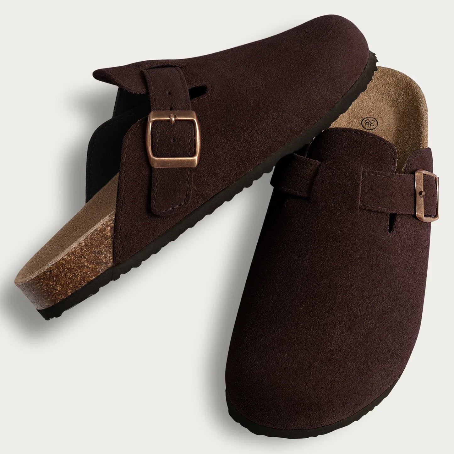 Litfun New Women Clogs For Women Fashion Cork Suede Mules Slipper Classic Cork Antislip For Outdoor Slippers With Arch Support LadyShow.Store
