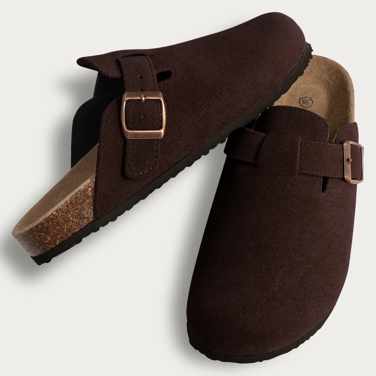 Litfun New Women Clogs For Women Fashion Cork Suede Mules Slipper Classic Cork Antislip For Outdoor Slippers With Arch Support LadyShow.Store