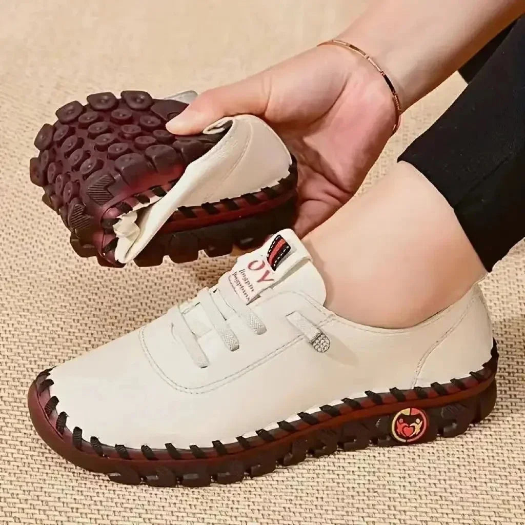Sneakers Women's Shoes Loafers Lace Up Leather Flat New Spring Casual comfortable Mom Shoe Mujer Zapatos Chaussure Femme Pi-Mart
