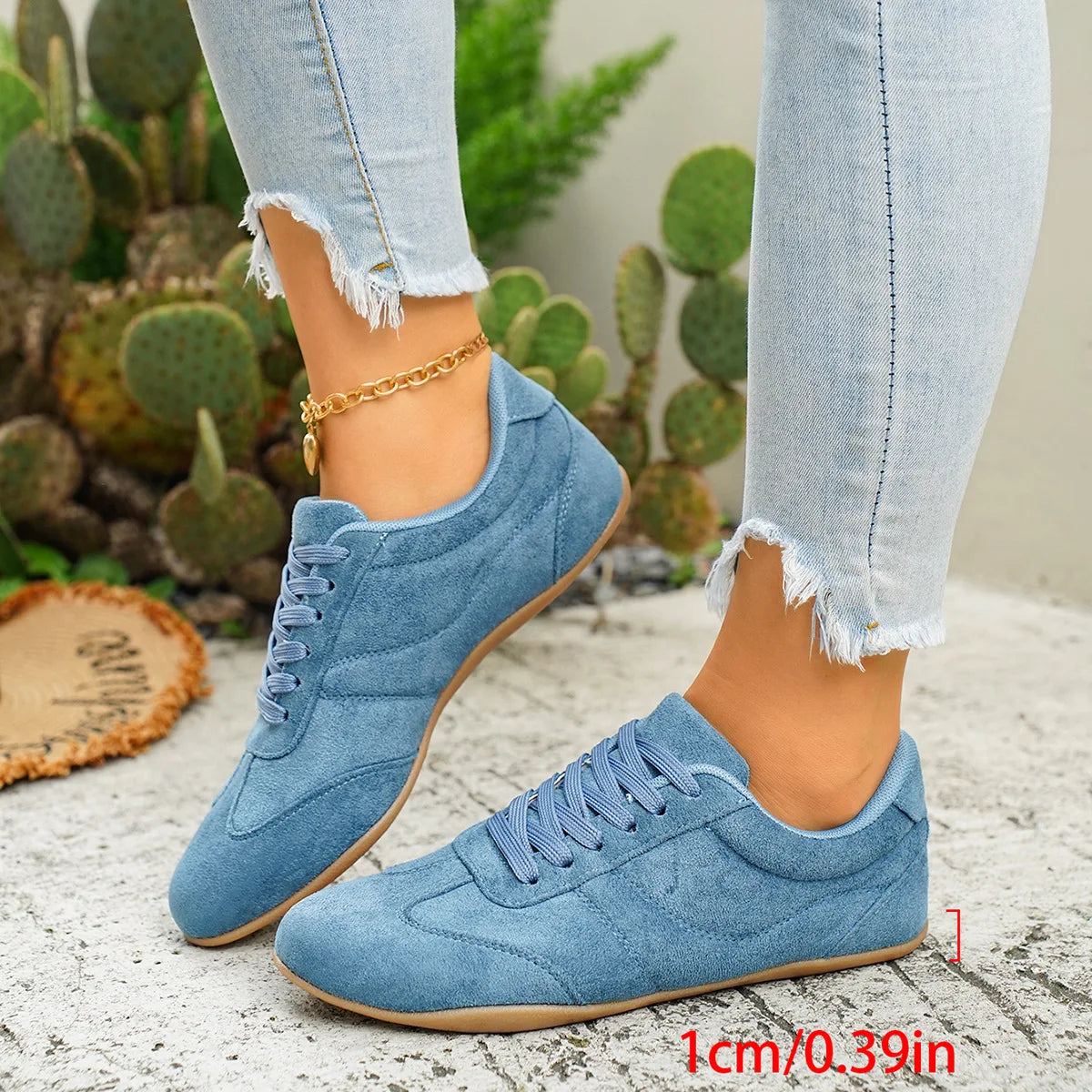 Women's Casual Flat-soled Non-slip Wear-resistant Sport Shoes Spring Autumn Round-toe Soft and Comfortable Women Single Shoes Pi-Mart