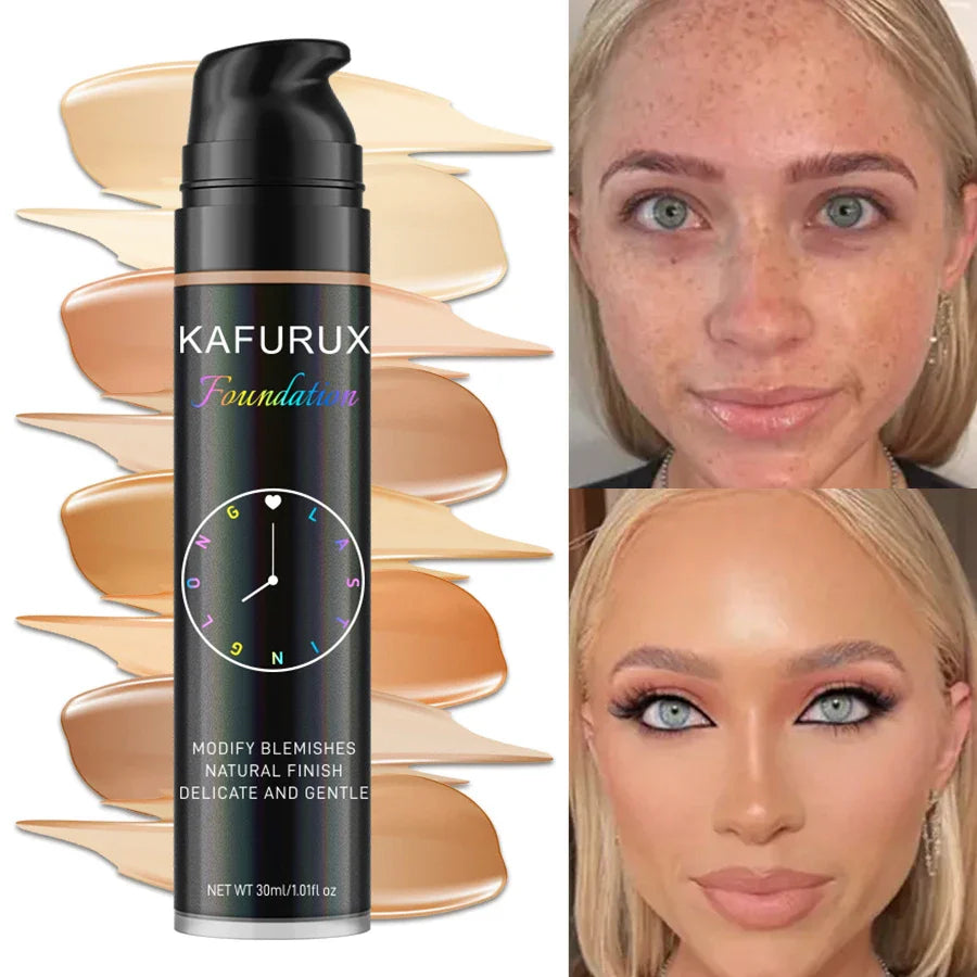 8-Color Liquid Foundation Makeup Set Waterproof Sweat-Resistant Concealer Professional Korean Style Face Base for Flawless Look LadyShow.Store