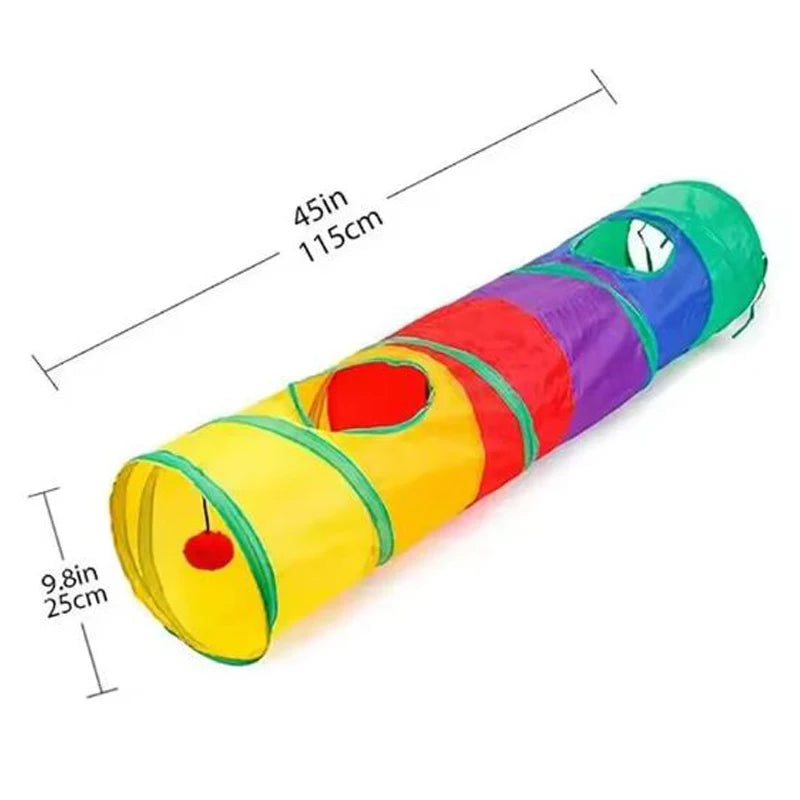 Cat Tunnel Pet Tube Collapsible Play Toy Indoor Outdoor Kitty Puppy Toys for Puzzle Exercising Training Pi-Mart