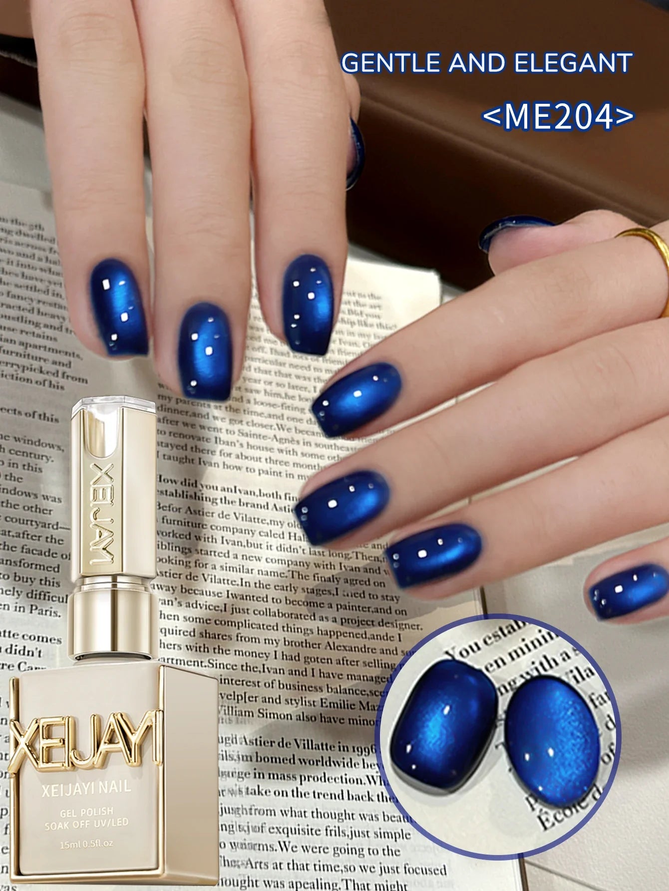 XEIJAYI 1pc 15ML Blue cat eye Nail Gel polish Semi Permanent Nail Art Soaking UV LED Nail Salon DIY Nail Salon Gel Tri Light Beauty