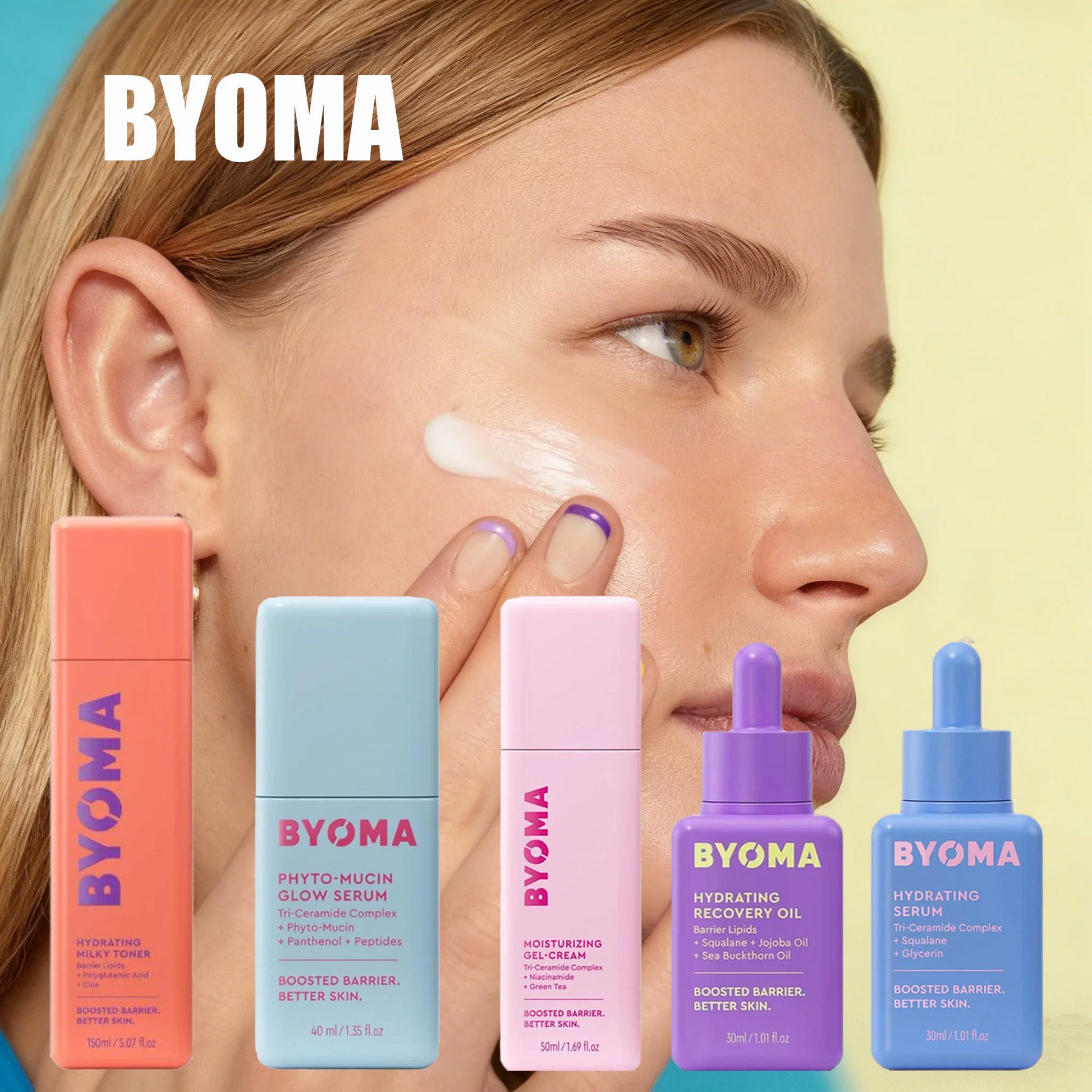 BYOMA Phyto-Mucin Glow Serum Luxury Facial Oil Deeply Hydrates And Repairs The Skin Barrier Tri-Ceramide Complex Peptides Pi-Mart