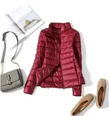 8XL Cheap Ultra Light Down Winter Warm Hooded Feather Puffer Jacket For Girl Short Spring Autumn Coat Female Women Big Size Duck LadyShow.Store