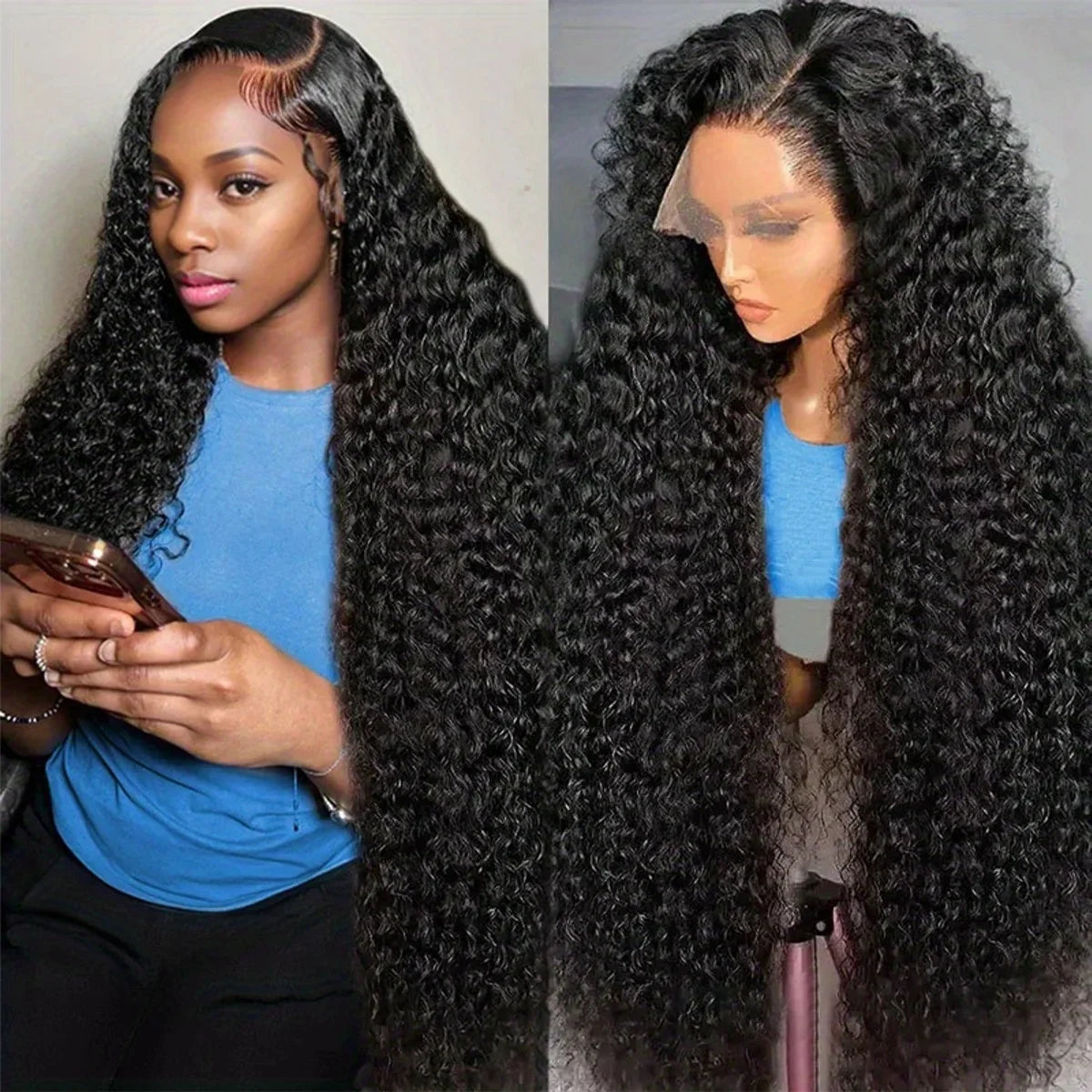 Deep Wigs Human Hair For Woman Burmese Curly Deep Wave Human Hair Wig 13x6 HD Lace Human Hair Wig on Clearance Sale LadyShow.Store