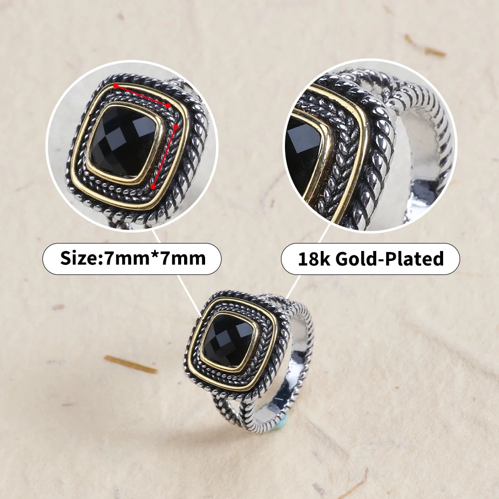 Designer Inspired Two Tone Statement Rings for Women 18K Gold Plated Fashion Brand Engagement Wedding Ring Pi-Mart