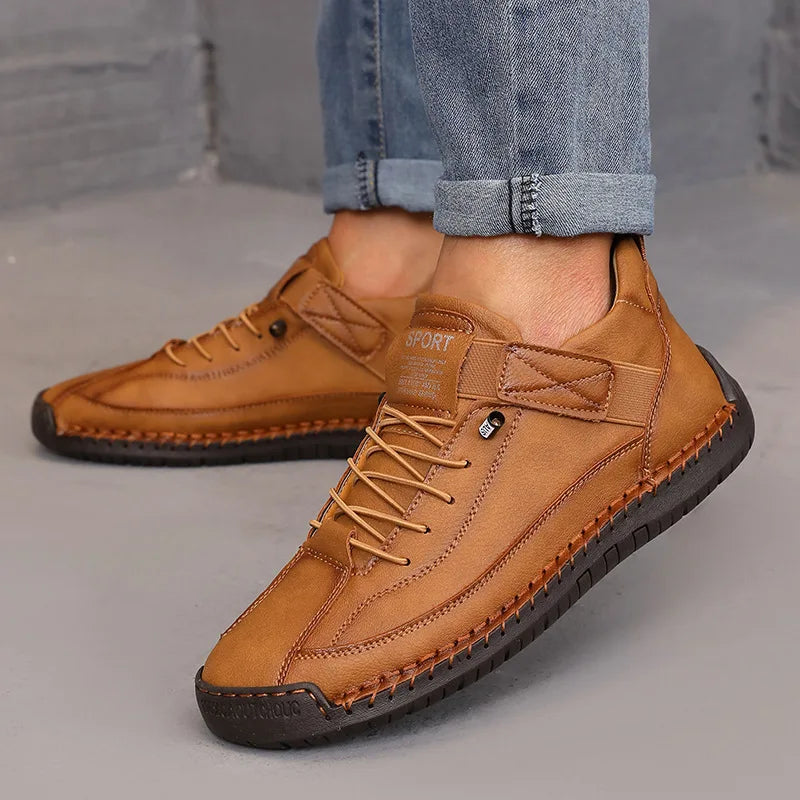 Boots Mid Top for Women British Style Retro Anti Slip Workwear Shoes Handmade Leather Loafers Casual Soft Soled Women Nude Boots LadyShow.Store