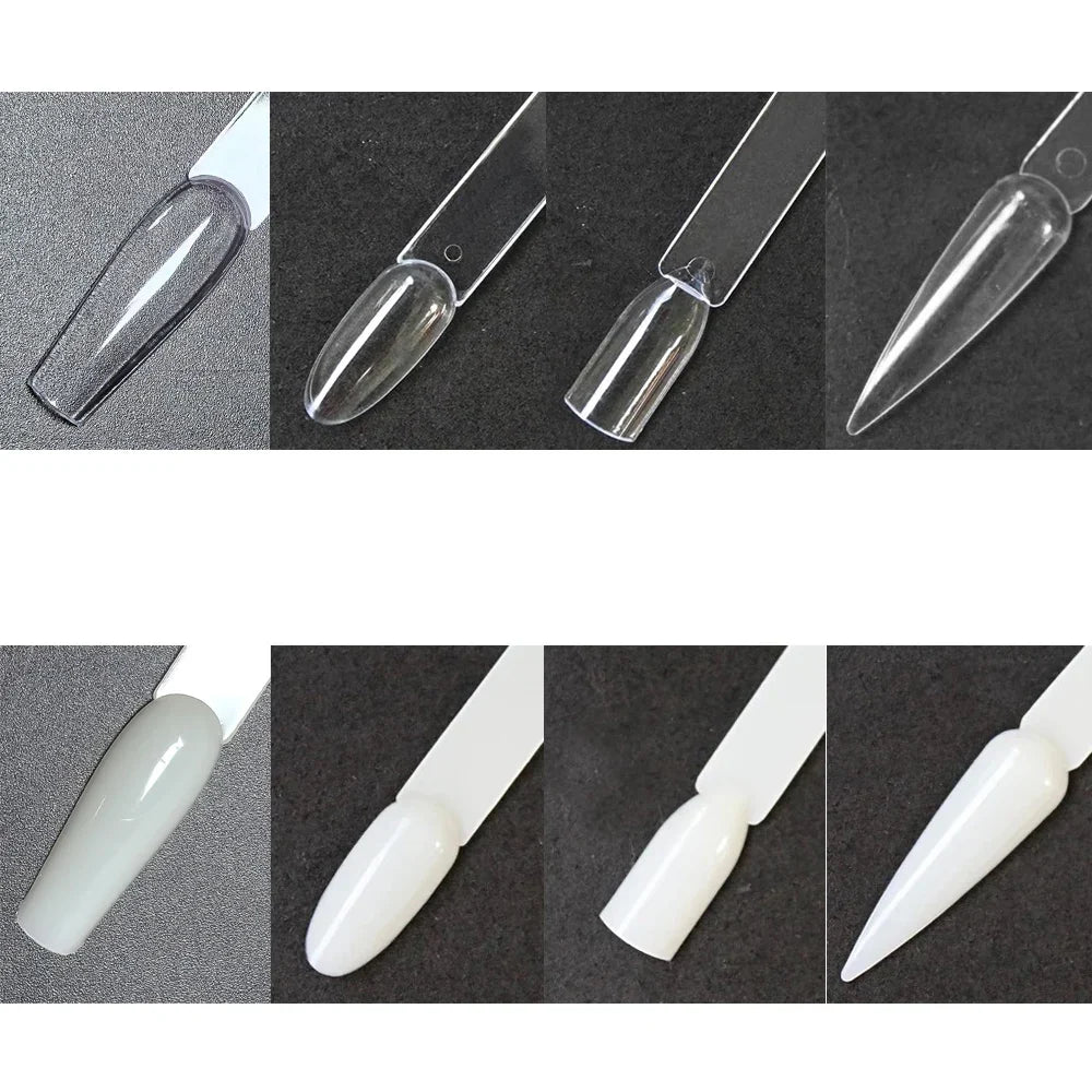 80/50/20pcs Nail Display Sticks Nail Swatch False Nail Tips Nail Gel Polish Practice Clear Display Board for Nail Art Tools Tri Light Beauty