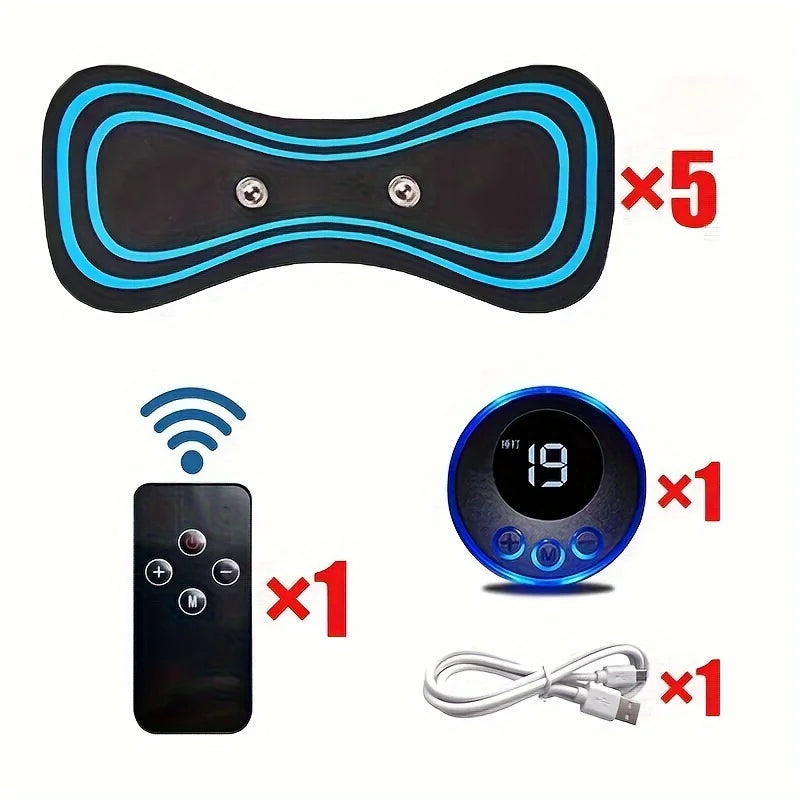 Electric Muscle Massager Set EMS Neck Massage Machine with8 Modes And 19 Strength Levels Portable Vibrating Treatment Instrument Tri Light Beauty