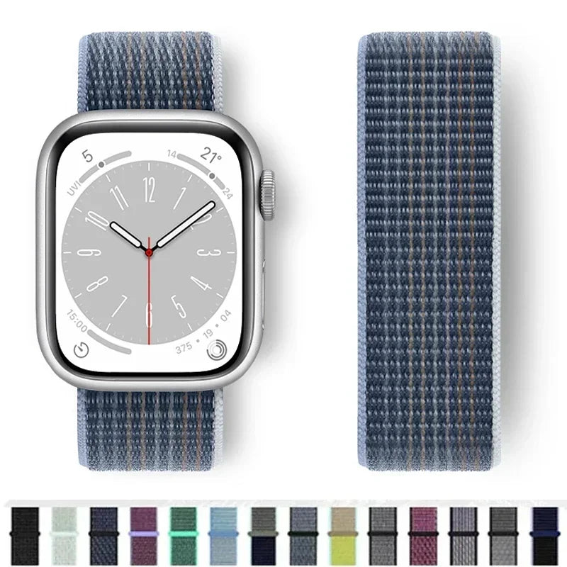 Nylon Sport loop Strap For Apple Watch Band 44mm 42/40mm 45mm  38/41mm pride Bracelet iwatch Ultra2 49mm Series 9 8 se 7 6 5 4 3 LadyShow.Store