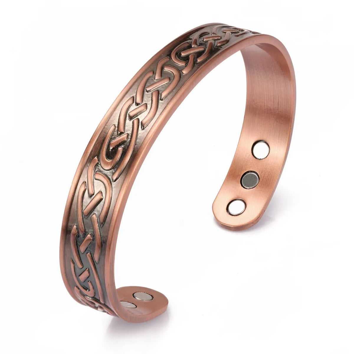European and American Retro Water Ripple Magnetic Antique Red Copper Popular Opening Adjustable Magnet Energy Bracelet Pi-Mart