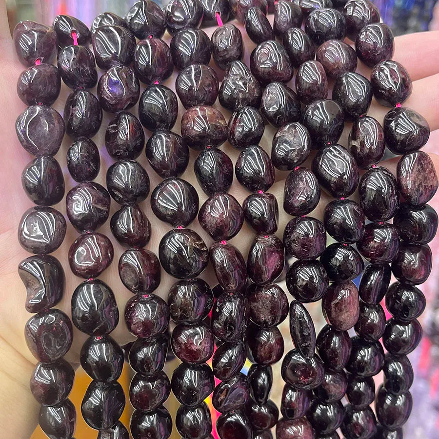 Natural Crystal Garnet Conformal Stone Irregular Faceted Loose For Jewelry Making DIY Necklace Bracelet 15''6-8mm 8-10mm Pi-Mart