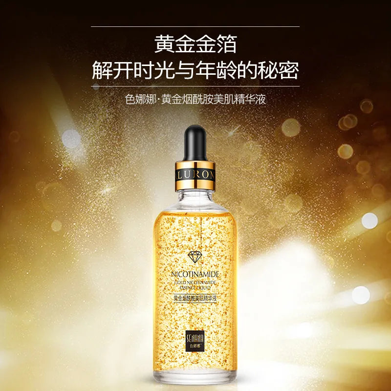 100ml 24k Gold Nicotinamide Facial Essence Hydrating and Moisturizing and Preventing Dryness Skin Hyaluronic Acid Face Serum Pi-Mart