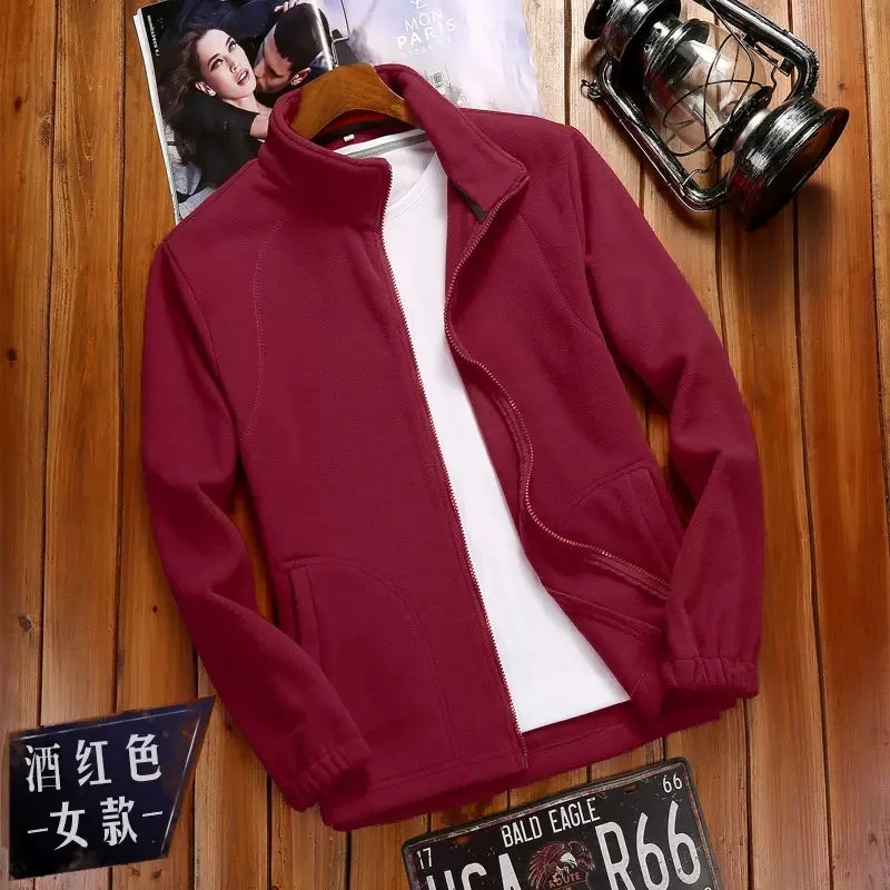 2023 New Winter Women's Zipper Cardigan Sweatershirt Warm Coral Fleece Jacket Ladies Outdoor Running Polar Fleece Coat Clothes LadyShow.Store