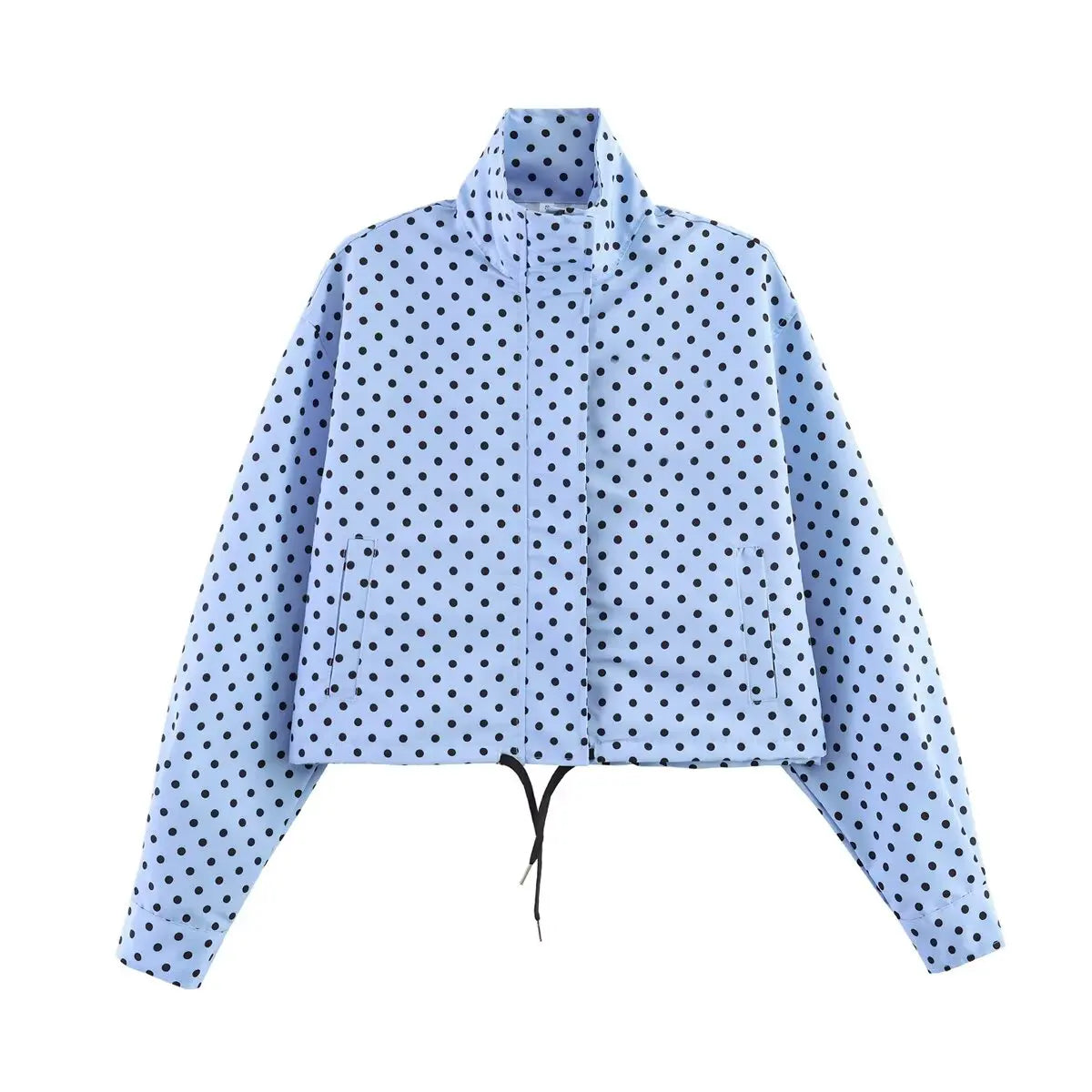 Polka Dot Print Short Coats Women's High Street Long Sleeve Jackets for Women 2026 Elegant Office Ladies Casual Outerwear LadyShow.Store
