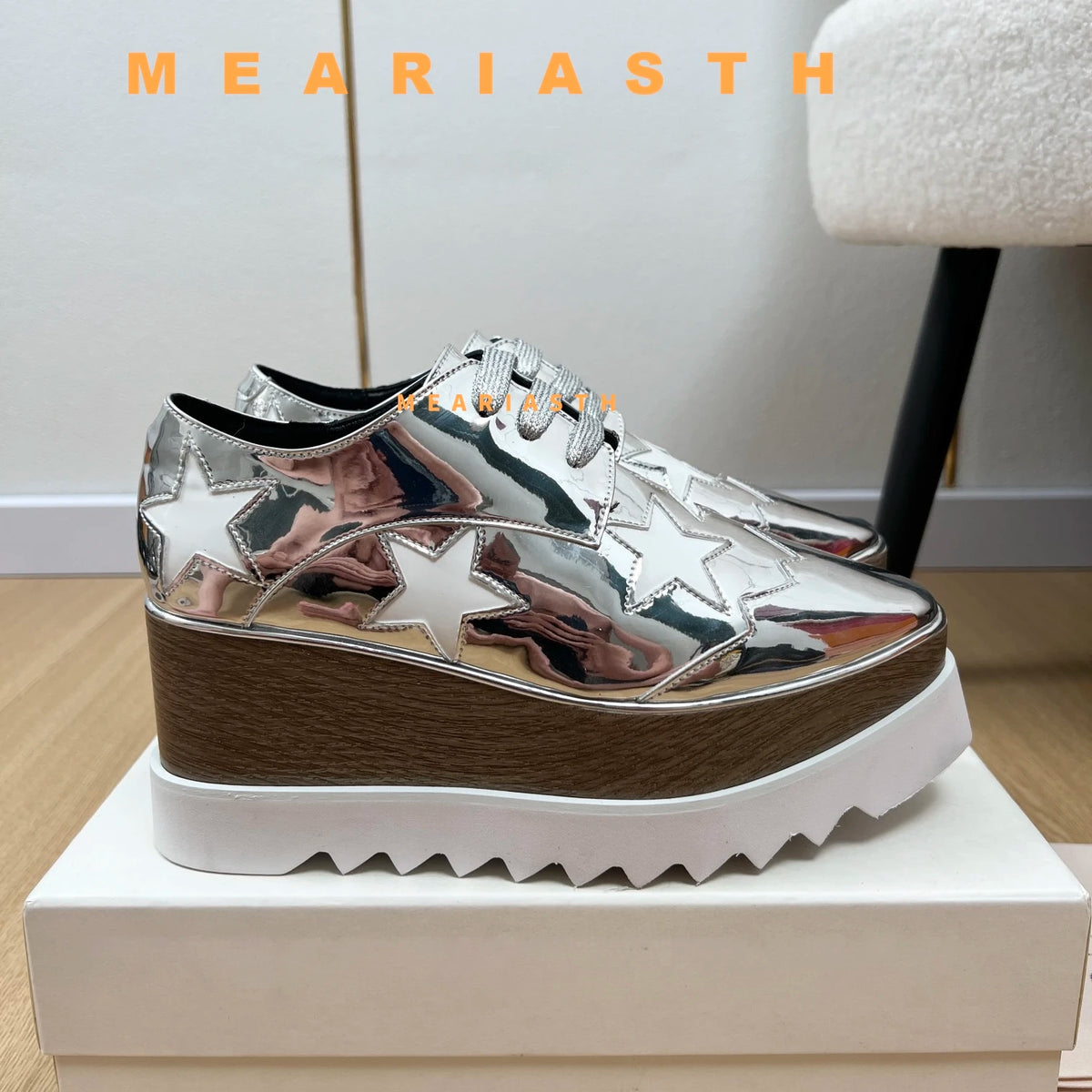Women Walking Sneakers Autumn Lace-up High Platform Chunky Shoes Breathable Leather Shoes 8.5CM Winter Wedge Heels Casual Shoes Pi-Mart