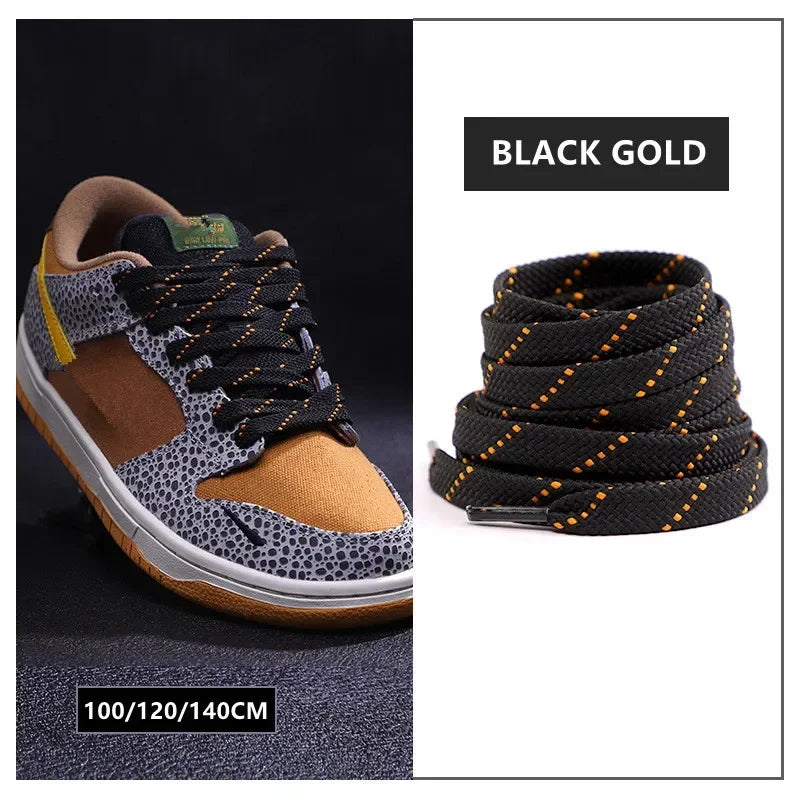 Classic Shoelaces for Sneakers Flat Mixed-colors Shoe laces AF1/AJ Shoelace Elastic Laces Shoes 100/120/140CM Strings 1Pair Pi-Mart