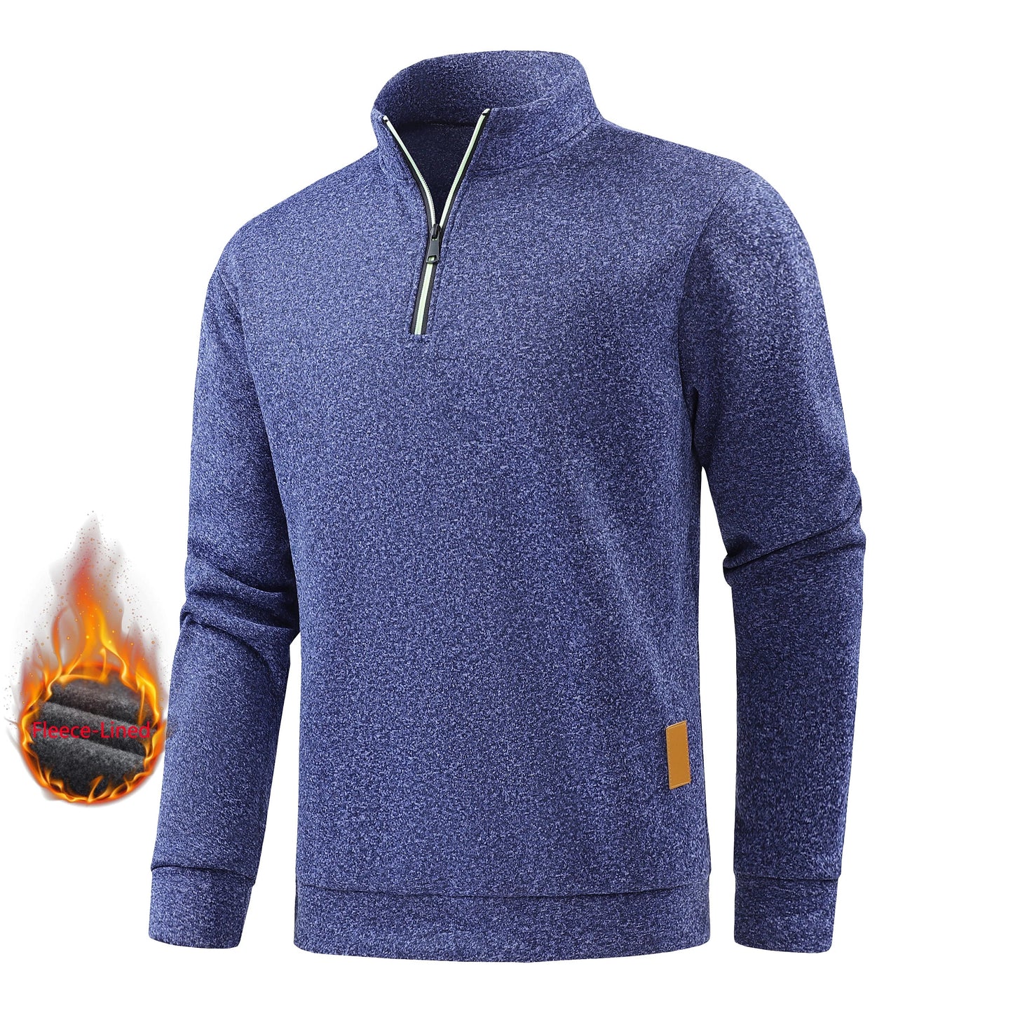 Autumn Men's Half-Zip Sweatshirts, Long-Sleeved Solid Color Pullovers, Turtlenecks, Streetwear, Winter Warm Jackets, Sports Coat LadyShow.Store