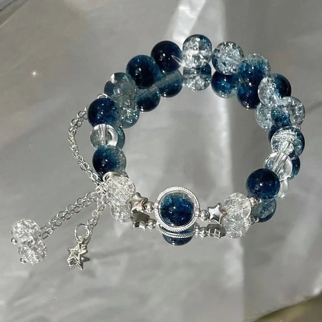 New Simple Beads Crystal Bracelet For Women Girls Korean ins Flower Fox Feather Tassel Bracelets Best Friend Jewelry Gifts 2024 Pi-Mart