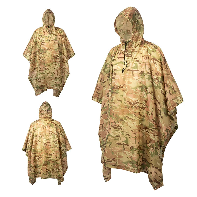 Man Military Impermeable Zipper Camo Raincoat Waterproof Rain Coat Men Raincoat Women Awning The Rain Motorcycle Rain Poncho Pi-Mart