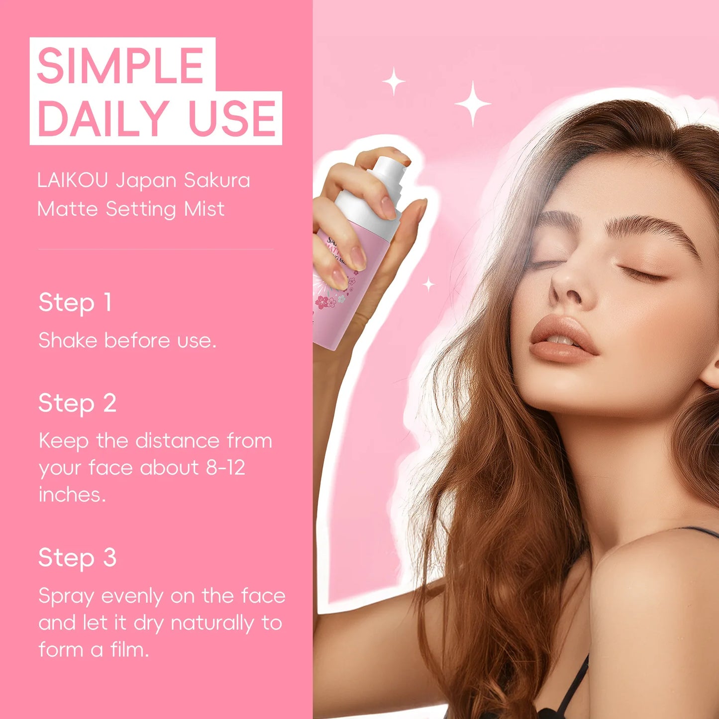 Sakura Matte Setting Spray 80ml Long Lasting Makeup Fixer Moisturizing Oil Control Non Sticky Face Mist For All Day Fresh Look Pi-Mart