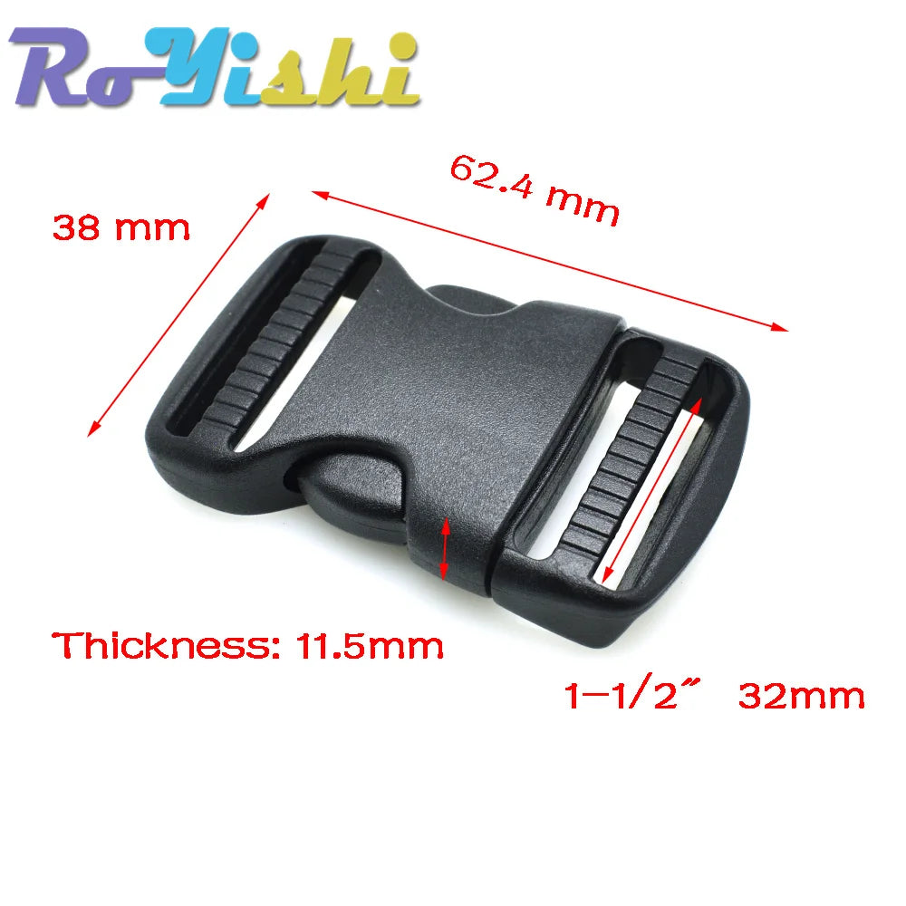 2-10 Pcs/Pack 20~50mm Plastic Hardware Dual Adjustable Side Release Buckles Molle Tatical Backpack Belt Bag Parts Strap Webbing Pi-Mart