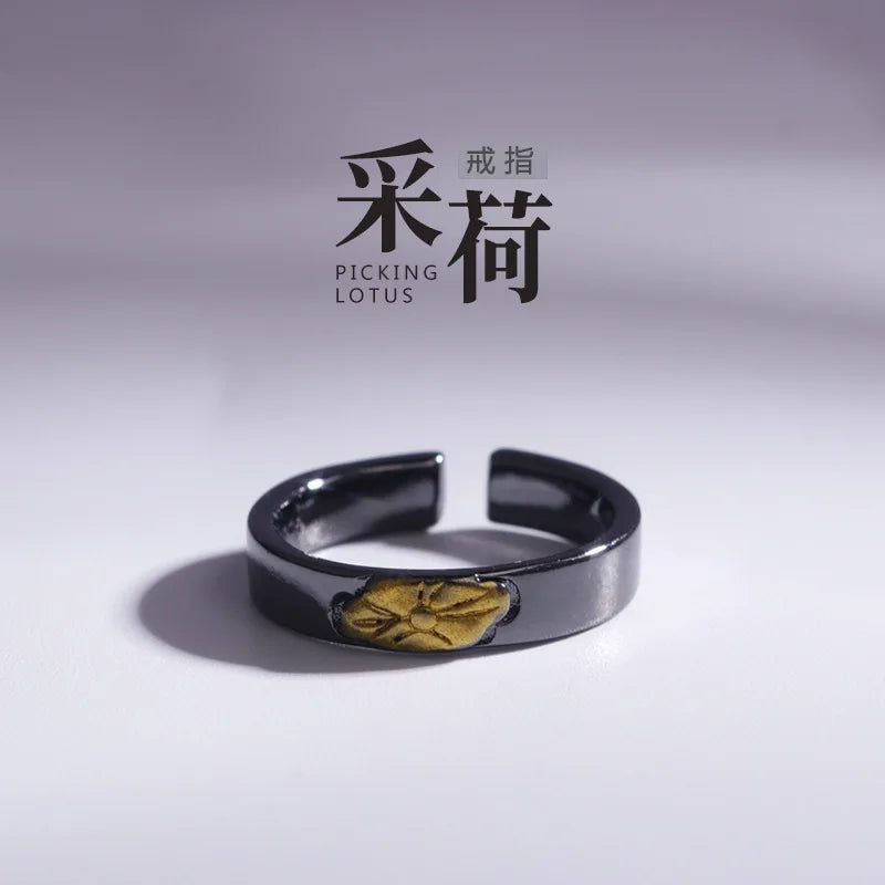 Men's high-end atmospheric ring original men's and women's national style personality new trend Chinese ring Pi-Mart
