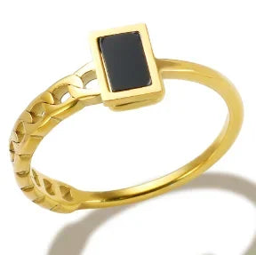 Stainless Steel Ring for Women Inlaid Zircon Rings Waterproof Romantic Fashion Jewelry Pi-Mart