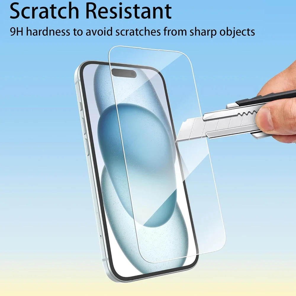 Clear Glass Film For iPhone 17 16 15 Pro Max Screen Protector For iPhone 11 12 13 14 15 Pro Tempered Glass IPhone13 Mini 16 Plus LadyShow.Store