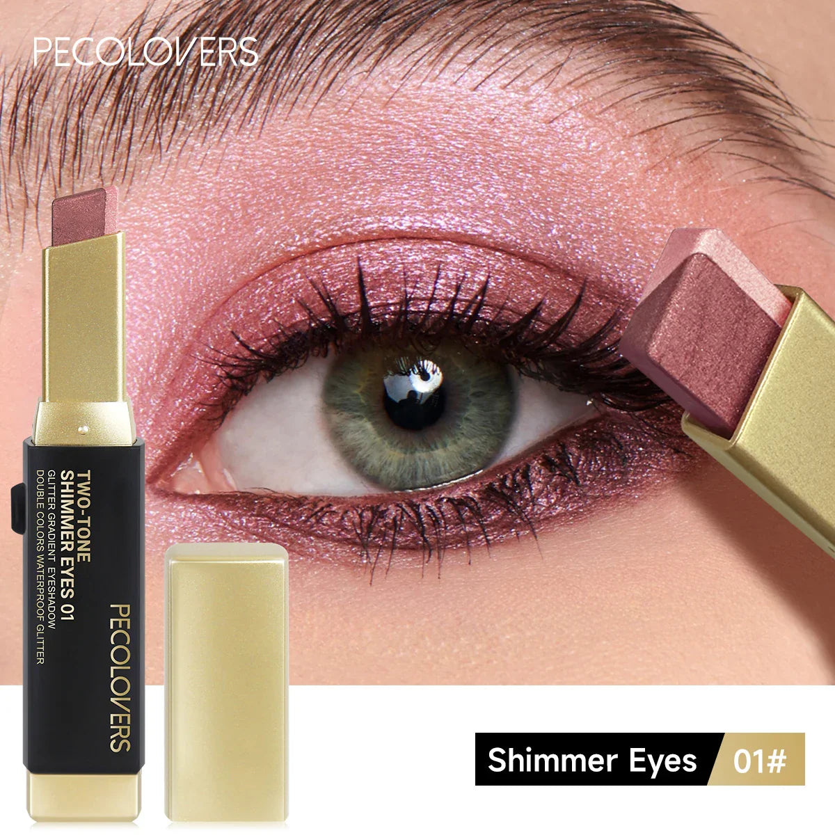 Double Color Eyeshadow Stick Glitter Highlight Shadow Stick Eye Makeup Waterproof Lasting Shimmer Metallic Eyeshadow Makeup LadyShow.Store