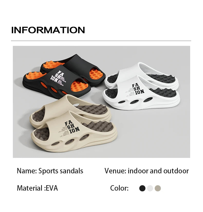 Men Fashion Massage Slippers Indoor/Outdoor Sandals Beach Flip Flop Thick Sole Male Slides Summer Non-Slip Men Shower Slippers Pi-Mart