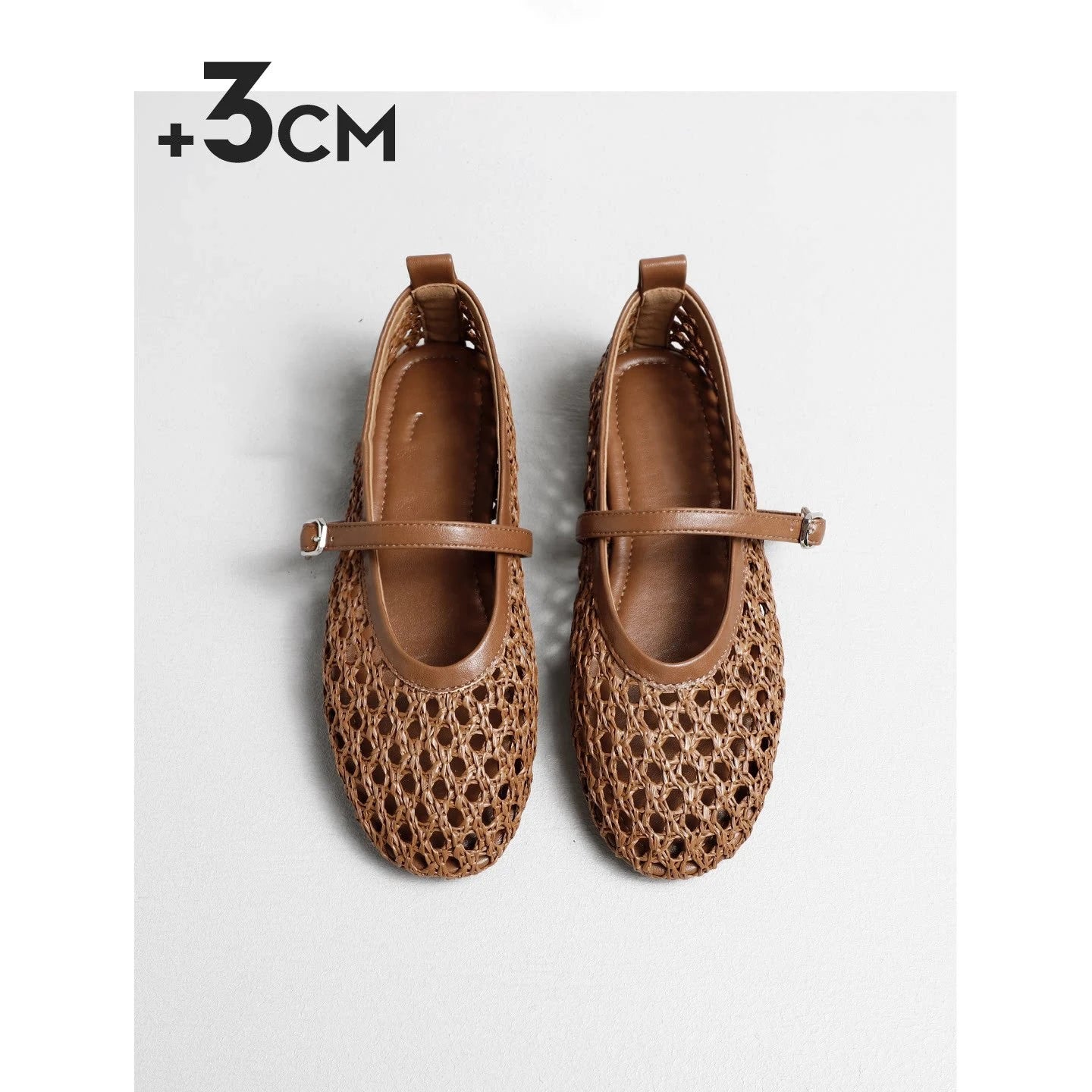 2026 Summer New Fashion Simple One-Buckle Vintage Flats for Women, Soft and Comfortable Ballet Shoes, Shallow Mouth Sandals Pi-Mart