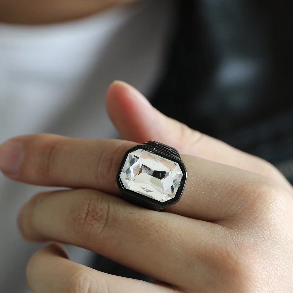 Men's Multi-Color Gemstone Rings For Women Personalized Trendsetter Stainless Steel Jewelry Manufacturer Direct Supplier Pi-Mart