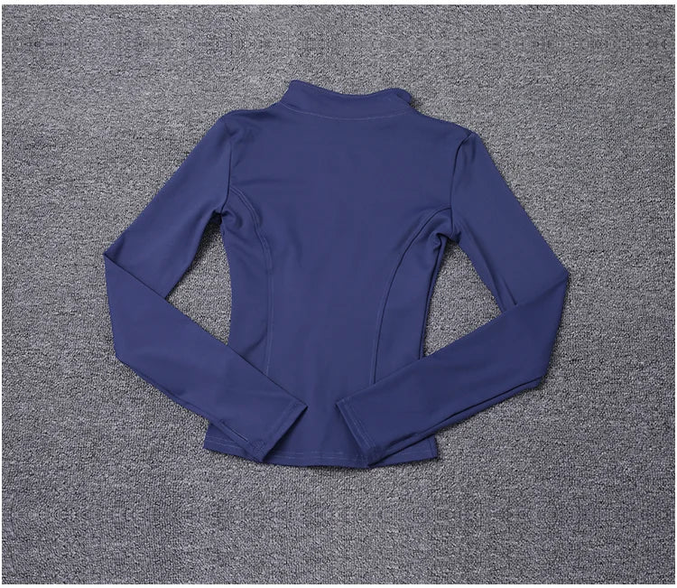 Women Sport Jacket Long Sleeve Shirt Workout Coat Gym Training Clothing Yoga Sportswear Pi-Mart