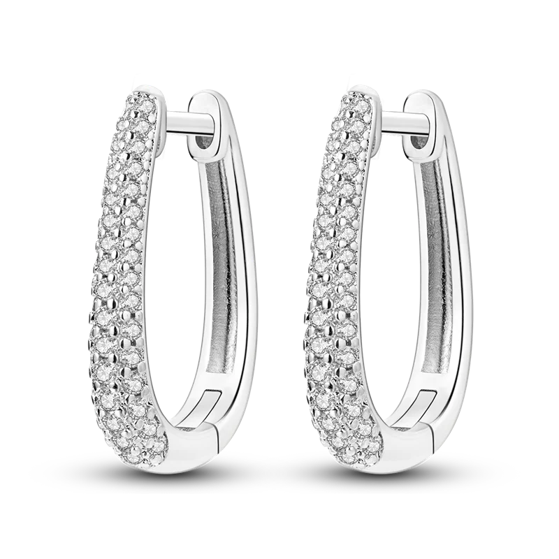 Genuine 925 Sterling Silver Love Feather Earrings Fit Original Charms Hoop For Women Girls Stud Earring Fine Jewelry Gifts Pi-Mart