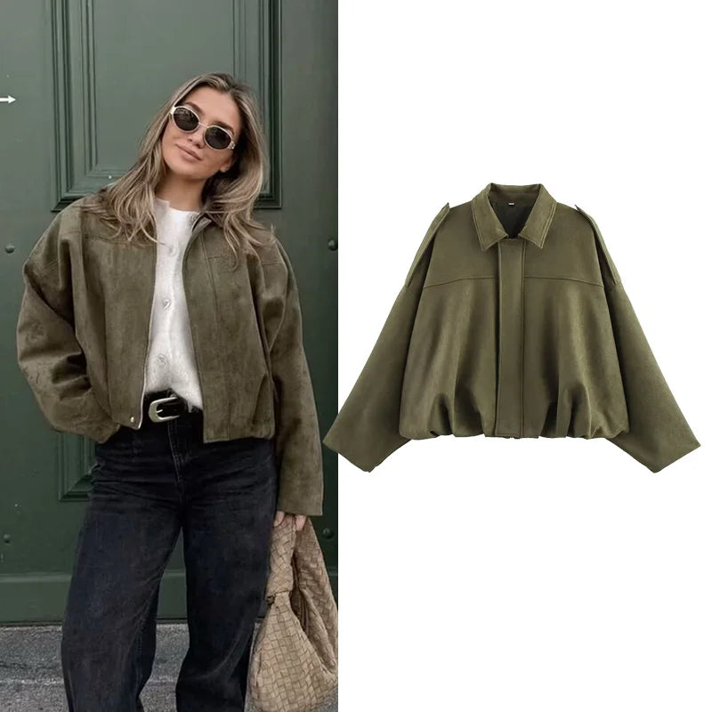 Women's Autumn Jacket Fashion Bomber Jackets Coats Winter Women's Coat Loose Women Jacket Vintage New Outerwear Pi-Mart