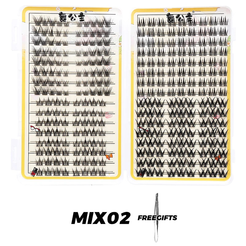 DINGSEN Eyelash Clusters Book Large Capacity Volume Individual Lashes Book Natural Long DIY Cluster Eyelash Extensions Makeup Pi-Mart