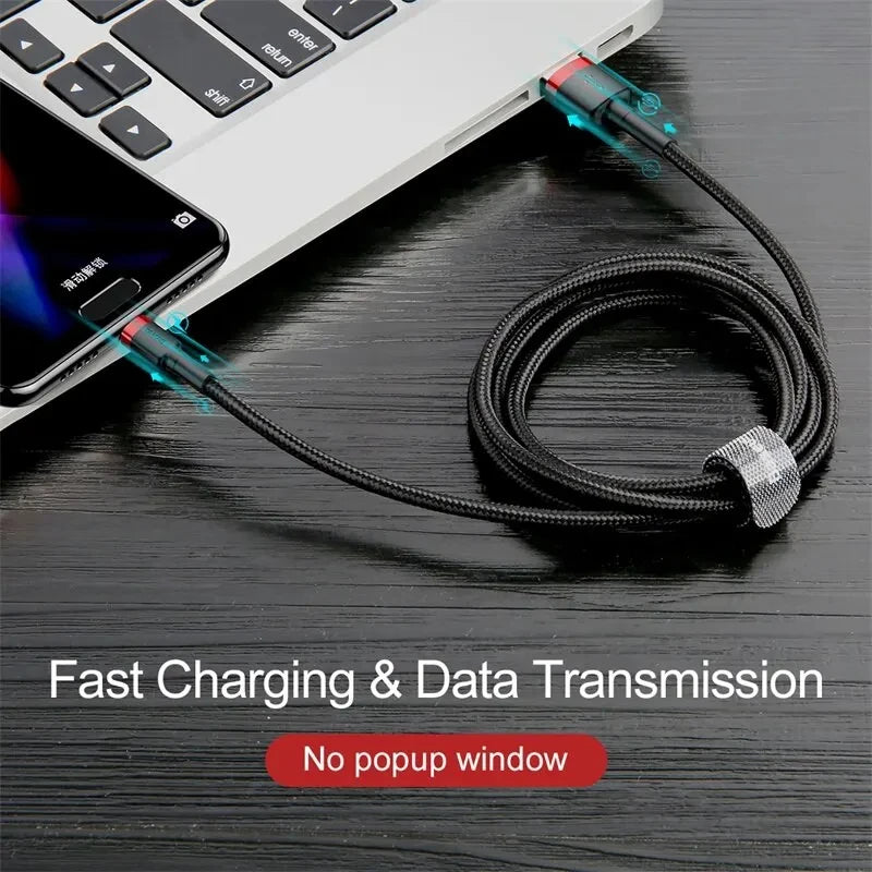Baseus USB C Cable for oneplus 12 Quick Charge 3.0USB C Cable Fast Charging Cable Type C for Huawei Xiaomi 13 USB-C Charger Wire Pi-Mart