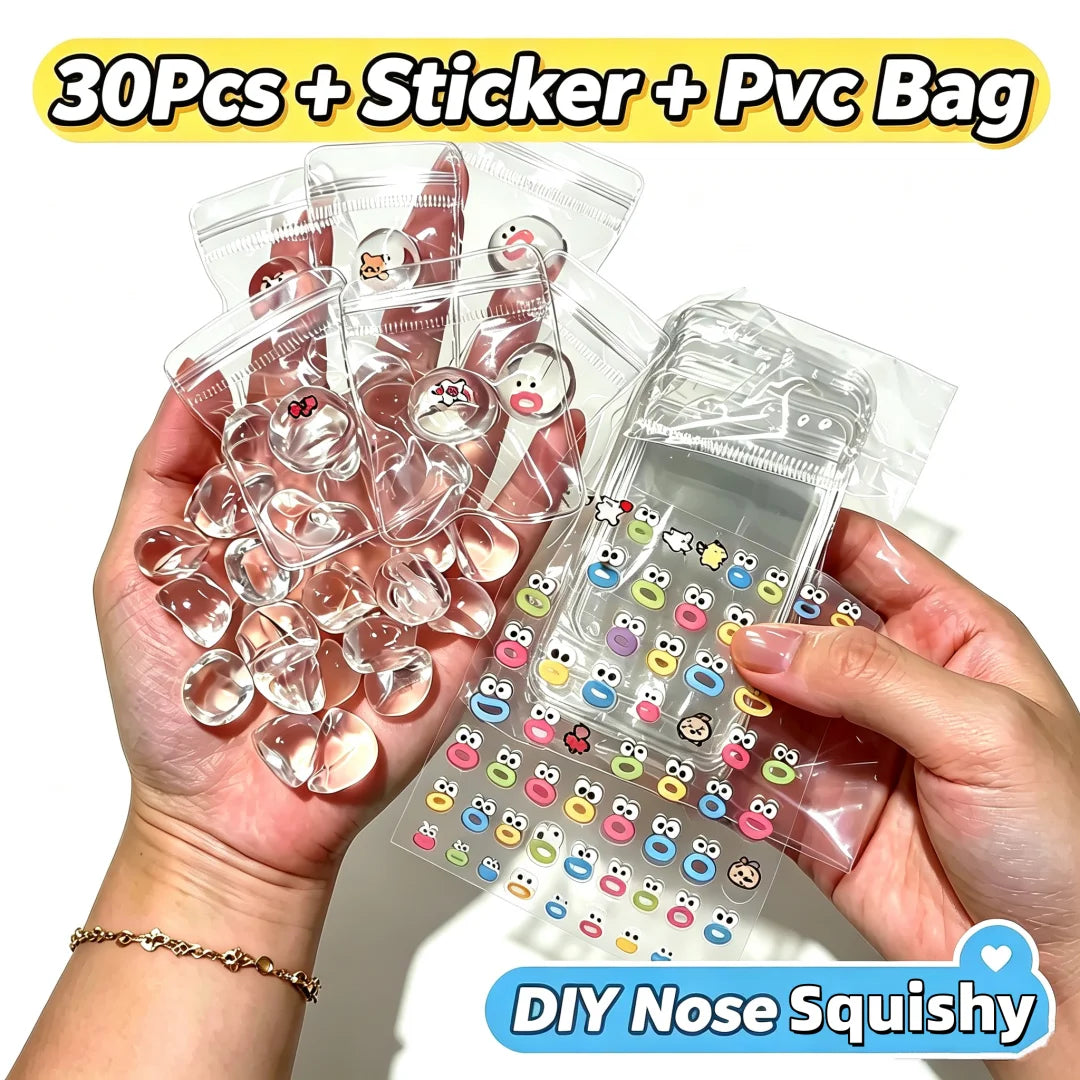 10/20/30Pcs Mini DIY Squishies Expression Squeeze Fidget Toy Emotion Fidget Poppers Sensory Fidget Toys Cute Desk Accessory Gift Pi-Mart