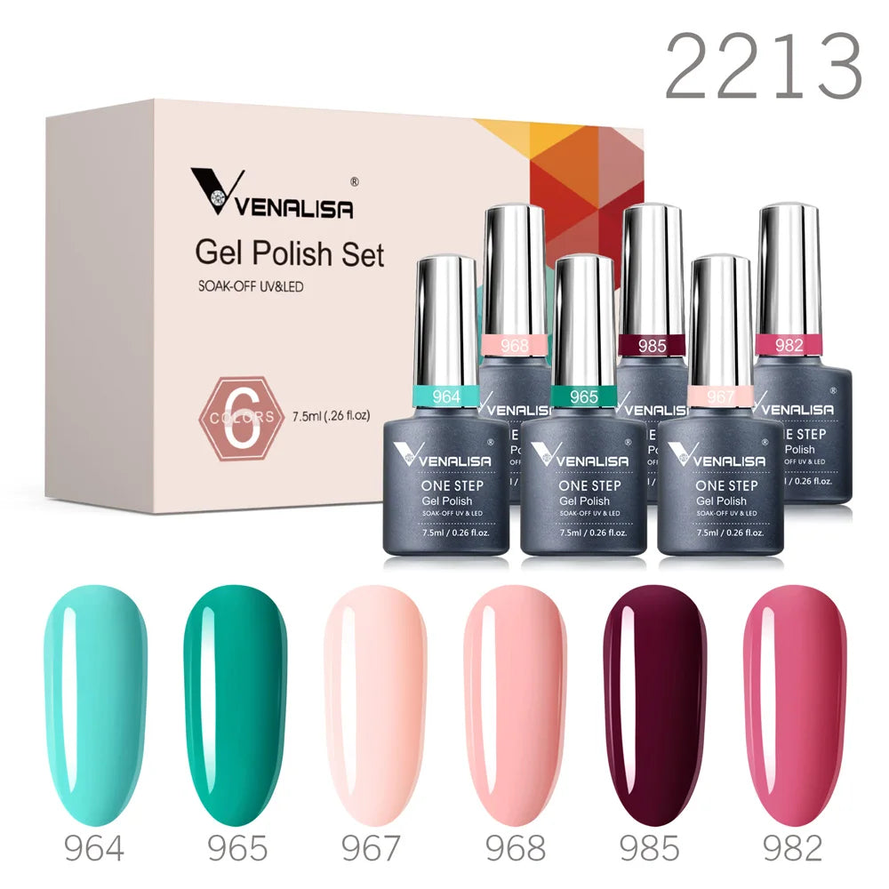 Venalisa Color Nail Gel Polish Kit  Jelly Pink Semi-transparent HEMA FREE Self Leveling Nude Natural Pink Nail Manicure Set Tri Light Beauty