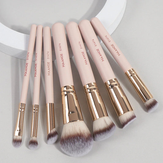 MAANGE 7pcs/set Makeup Brushes for Cosmetic Foundation Powder Concealer Blush Brush Blending Soft Bristles Beauty Tools Tri Light Beauty