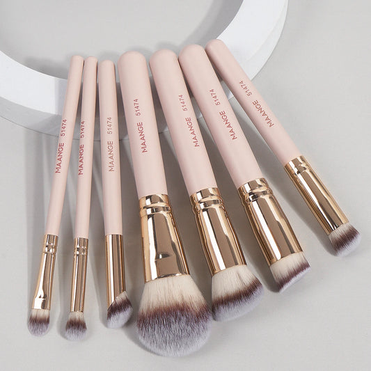 MAANGE 7pcs/set Makeup Brushes for Cosmetic Foundation Powder Concealer Blush Brush Blending Soft Bristles Beauty Tools Pi-Mart