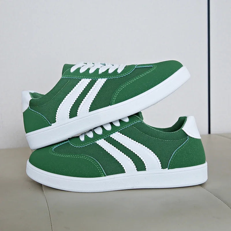 Women Tennis Sneakers Flats Ladies Fashion Mixed Colors Lace-up Vulcanized Shoes Spring Autumn Woman Outdoor Trainers Footwear Pi-Mart